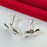 925 Silver Starfish Cufflinks Buttons Jewelry