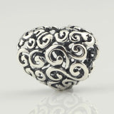 925 Silver Curly Heart Beads Chain Fits European Troll Bracelet