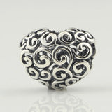 925 Silver Curly Heart Beads Chain Fits European Troll Bracelet
