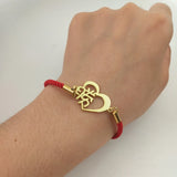 925 Silver Heart Name Bracelet Personalized Couple Colorful Rope