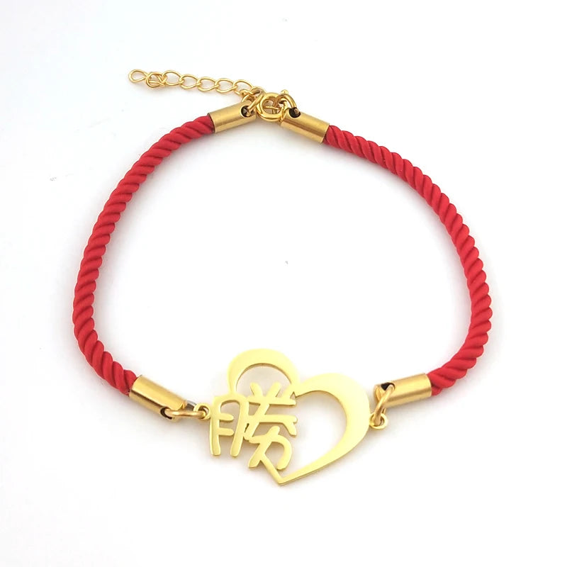 925 Silver Heart Name Bracelet Personalized Couple Colorful Rope