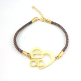 925 Silver Heart Name Bracelet Personalized Couple Colorful Rope
