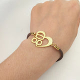 925 Silver Heart Name Bracelet Personalized Couple Colorful Rope