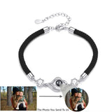 925 Silver Projection Photo Bracelet for Women Mom Girl Heart Pendant Jewelry
