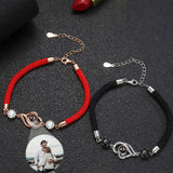 925 Silver Projection Photo Bracelet for Women Mom Girl Heart Pendant Jewelry