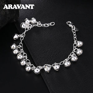 925 Silver Bell Charm Bracelet For Women