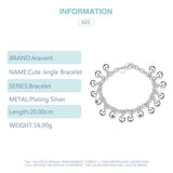 925 Silver Bell Charm Bracelet For Women