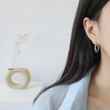 925 Silver Twisted Rope Silver Hoop Earrings For Women