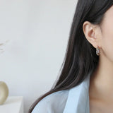 925 Silver Twisted Rope Silver Hoop Earrings For Women