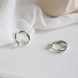 925 Silver Twisted Rope Silver Hoop Earrings For Women