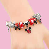 925 Silver Mickey & Minnie Enamel Bracelet Set
