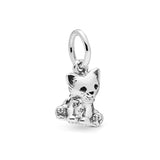 925 Silver Paw Footprint Heart Charm Bead Pendant for Women