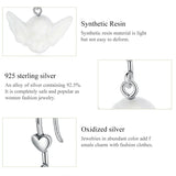 925 Silver Resin Cupid Angel Pendant Drop Earring Punk Jewelry