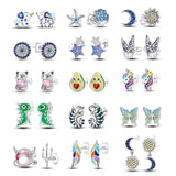925 Silver Unicorn Stud Earrings For Women