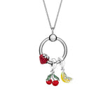 925 Silver DIY Beads Cherry Strawberry Fruit Charm Pendant