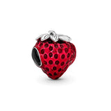 925 Silver DIY Beads Cherry Strawberry Fruit Charm Pendant