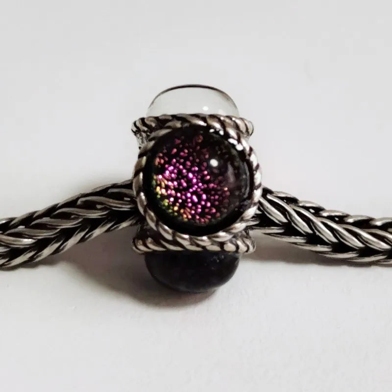 925 Silver Four Sides Bo Glass Bead Charms for European Bracelet