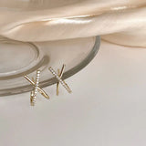 925 Silver Diamond X Earrings Red Summer Earrings