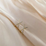 925 Silver Diamond X Earrings Red Summer Earrings