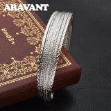 925 Silver Double Bead Open Cuff Bracelets for Women