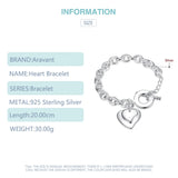 925 Silver Double Heart Bracelets For Women Wedding Jewelry