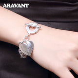 925 Silver Double Heart Bracelets For Women Wedding Jewelry
