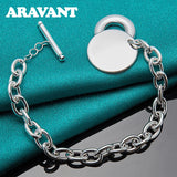 925 Silver Double Heart Charm Bracelet Chain For Women Wedding Jewelry
