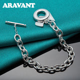 925 Silver Double Heart Charm Bracelet Chain For Women Wedding Jewelry