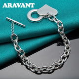 925 Silver Double Heart Charm Bracelet Chain For Women Wedding Jewelry