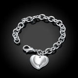 925 Silver Double Heart Bracelets For Women