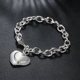 925 Silver Double Heart Bracelets For Women