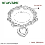 925 Silver Double Heart Bracelets For Women