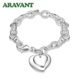 925 Silver Double Heart Bracelets For Women