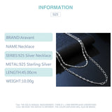 925 Silver Double Layer Necklace Chain For Women Jewelry
