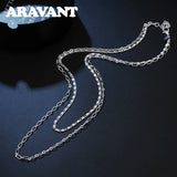 925 Silver Double Layer Necklace Chain For Women Jewelry