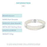 925 Silver Double Layer Pearl Bracelets Chains For Women Wedding Jewelry
