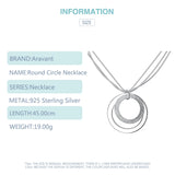 925 Silver Double Round Circle Necklace for Women