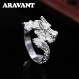 925 Silver Dragon Adjustable Rings For Women