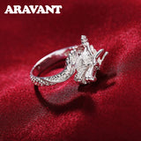 925 Silver Dragon Adjustable Rings For Women