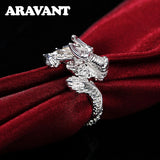 925 Silver Dragon Adjustable Rings For Women