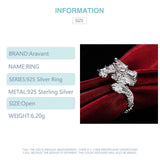 925 Silver Dragon Adjustable Rings For Women