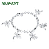 925 Silver Dragonfly Charm Bracelet Chain for Women