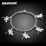 925 Silver Dragonfly Charm Bracelet Chain for Women