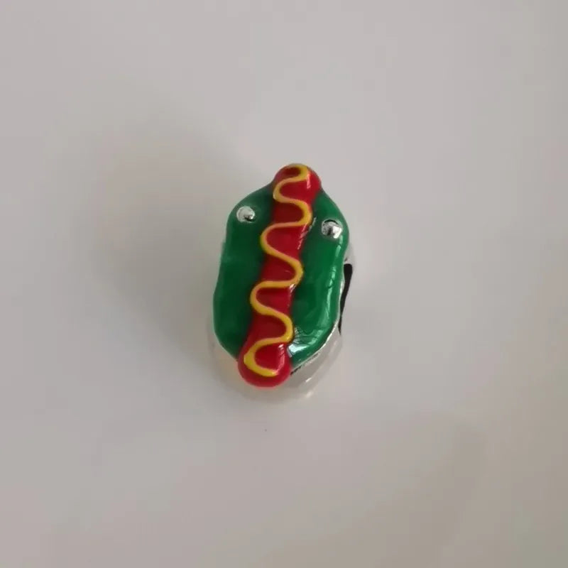 925 Silver Hot Dog Bracelet with Beads