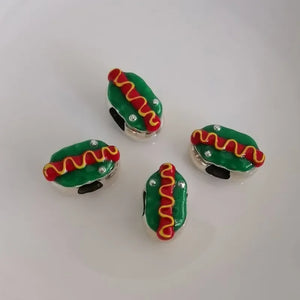 925 Silver Hot Dog Bracelet String Beads