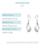 925 Silver Twist Wave Line Water Drop Earrings For Women