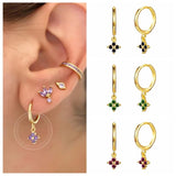 925 Silver Crystal Huggie Hoop Earrings Party Jewelry