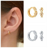 925 Silver Crystal Zirconia Hoop Earrings for Women