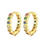 925 Silver Crystal Zirconia Hoop Earrings for Women