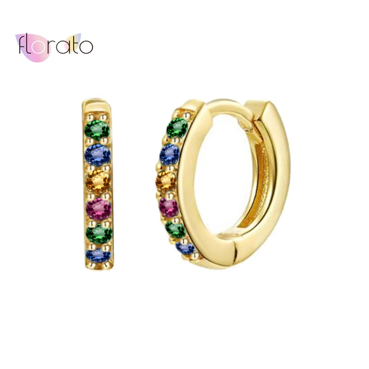 925 Silver Crystal Zirconia Hoop Earrings for Women